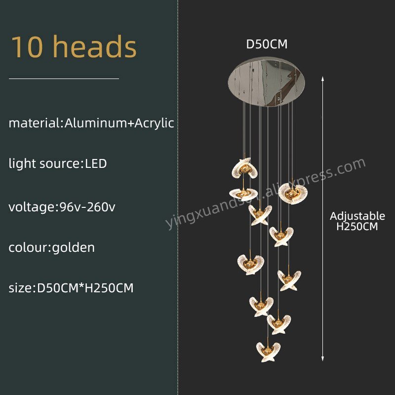 Acrylic Design LED Modern Gold Chandelier - Casatrail.com