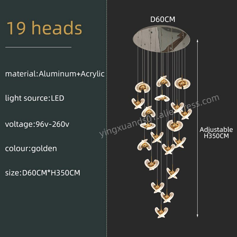 Acrylic Design LED Modern Gold Chandelier - Casatrail.com