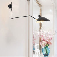 Thumbnail for Adjustable Black Vintage Industrial Swing Arm Wall Light for Home Hallway - Casatrail.com