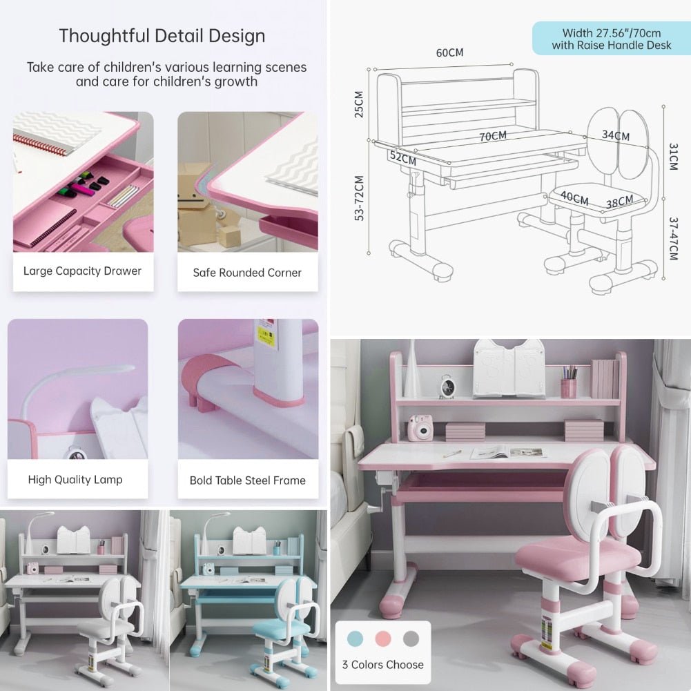 Adjustable Ergonomic Kids Desk and Chair Set - Casatrail.com