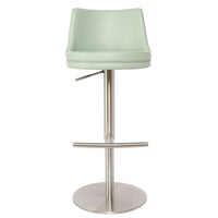 Thumbnail for Adjustable Height Swivel Bar Stools with Gold Stainless Steel Legs - Casatrail.com