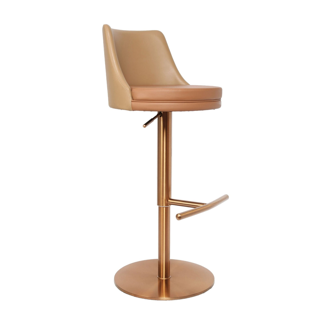 Adjustable Height Swivel Bar Stools with Gold Stainless Steel Legs - Casatrail.com