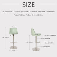 Thumbnail for Adjustable Height Swivel Bar Stools with Gold Stainless Steel Legs - Casatrail.com