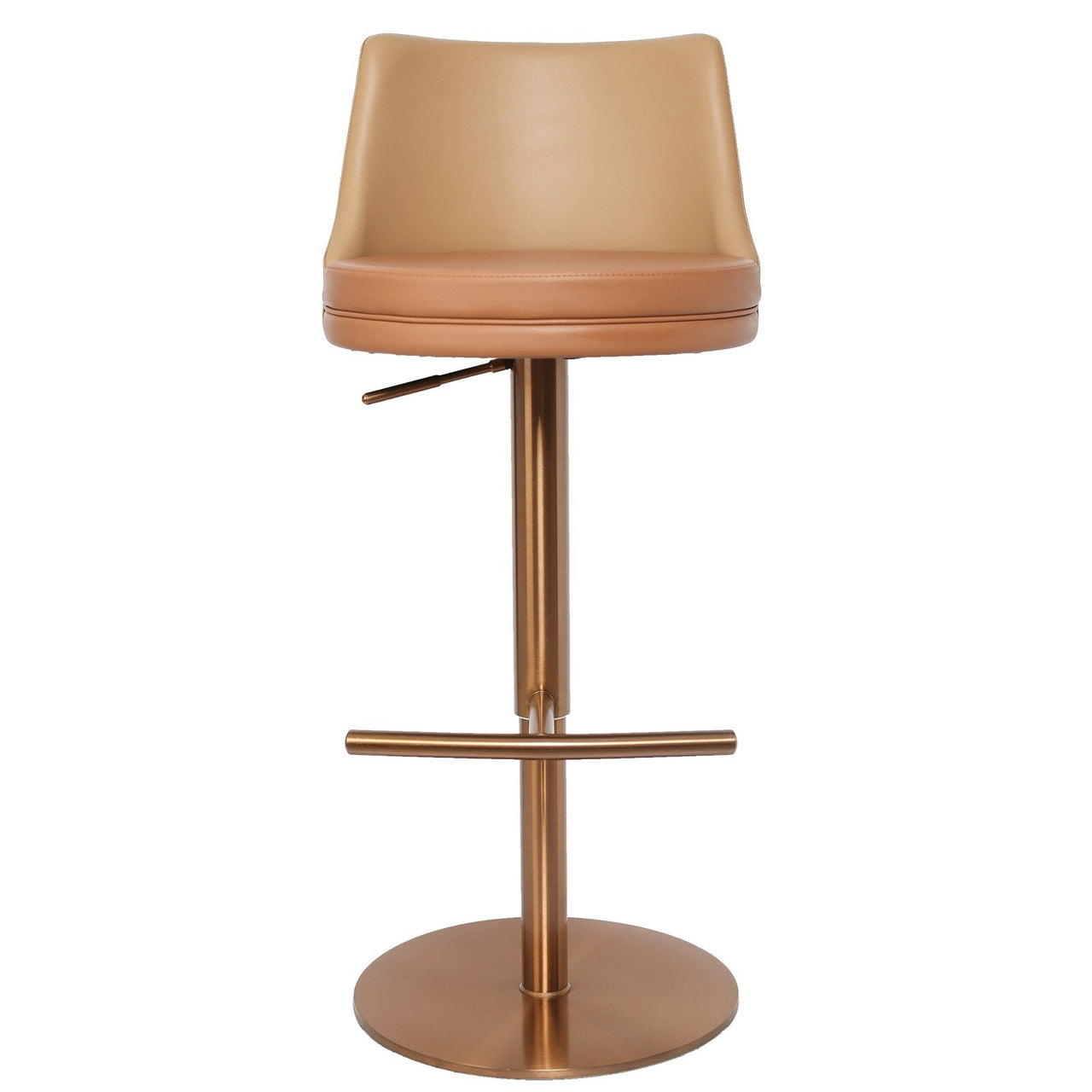 Adjustable Height Swivel Bar Stools with Gold Stainless Steel Legs - Casatrail.com