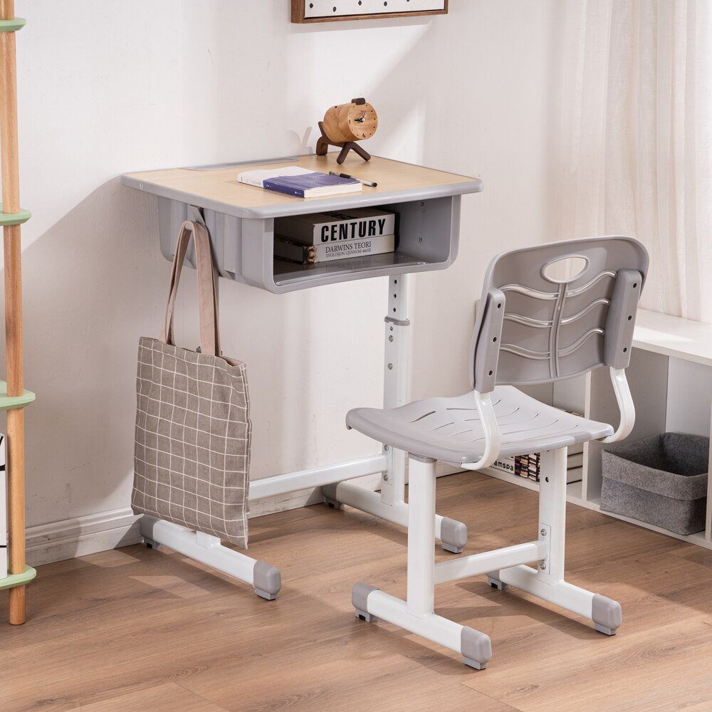 Adjustable Kid Study Desk with Table and Chairs Set - Casatrail.com