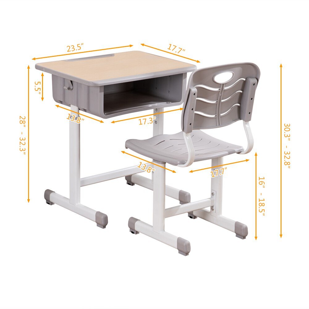 Adjustable Kid Study Desk with Table and Chairs Set - Casatrail.com