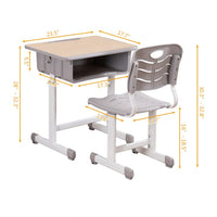 Thumbnail for Adjustable Kid Study Desk with Table and Chairs Set - Casatrail.com