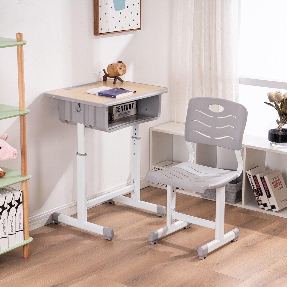 Adjustable Kid Study Desk with Table and Chairs Set - Casatrail.com