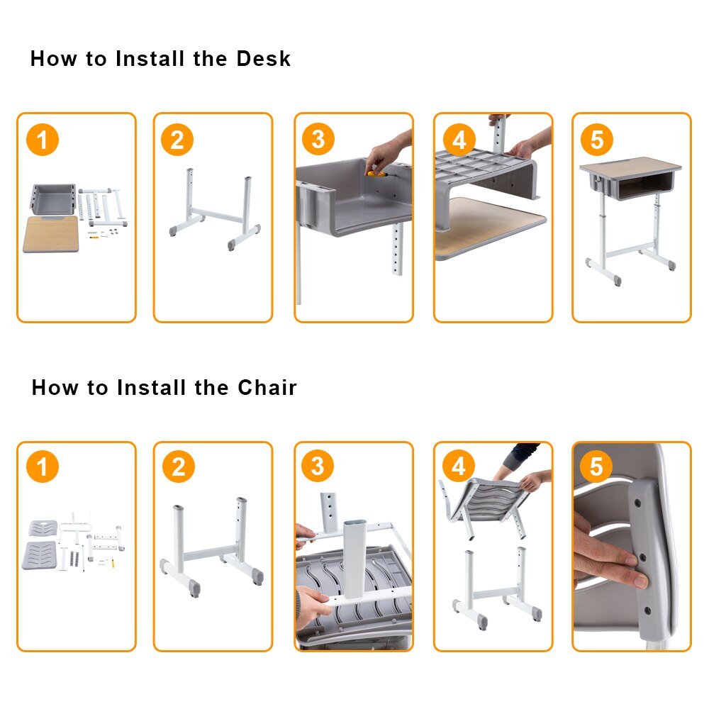 Adjustable Kid Study Desk with Table and Chairs Set - Casatrail.com