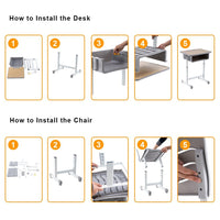 Thumbnail for Adjustable Kid Study Desk with Table and Chairs Set - Casatrail.com