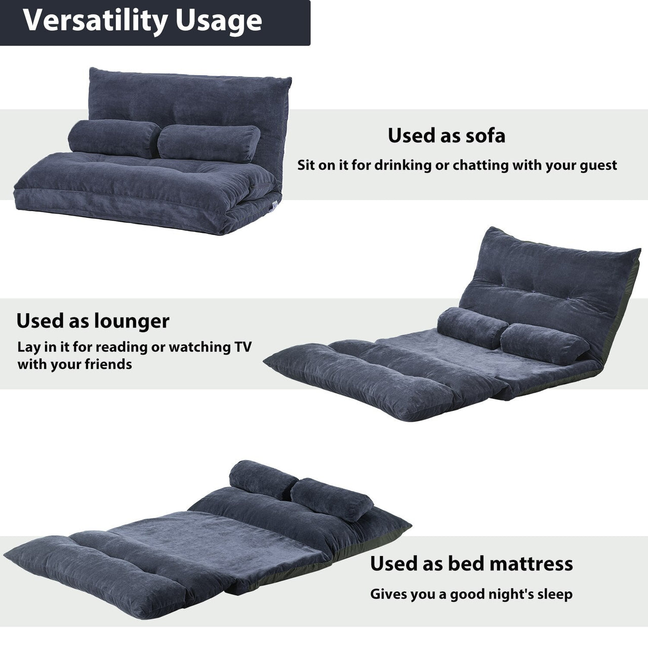 Adjustable Polyester Gaming Sofa - 2 Seater - Casatrail.com