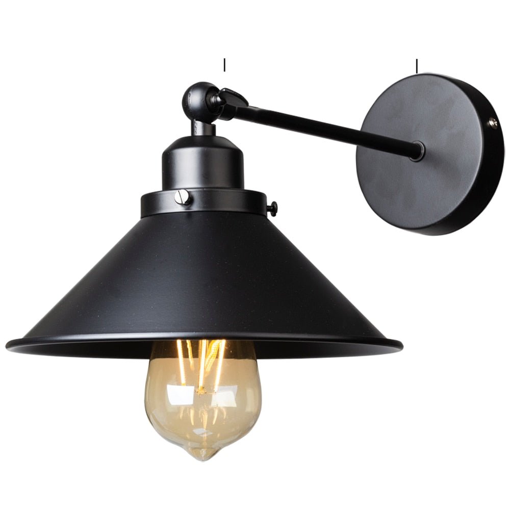 Adjustable Swing Arm Black Industrial Wall Lamp - Casatrail.com