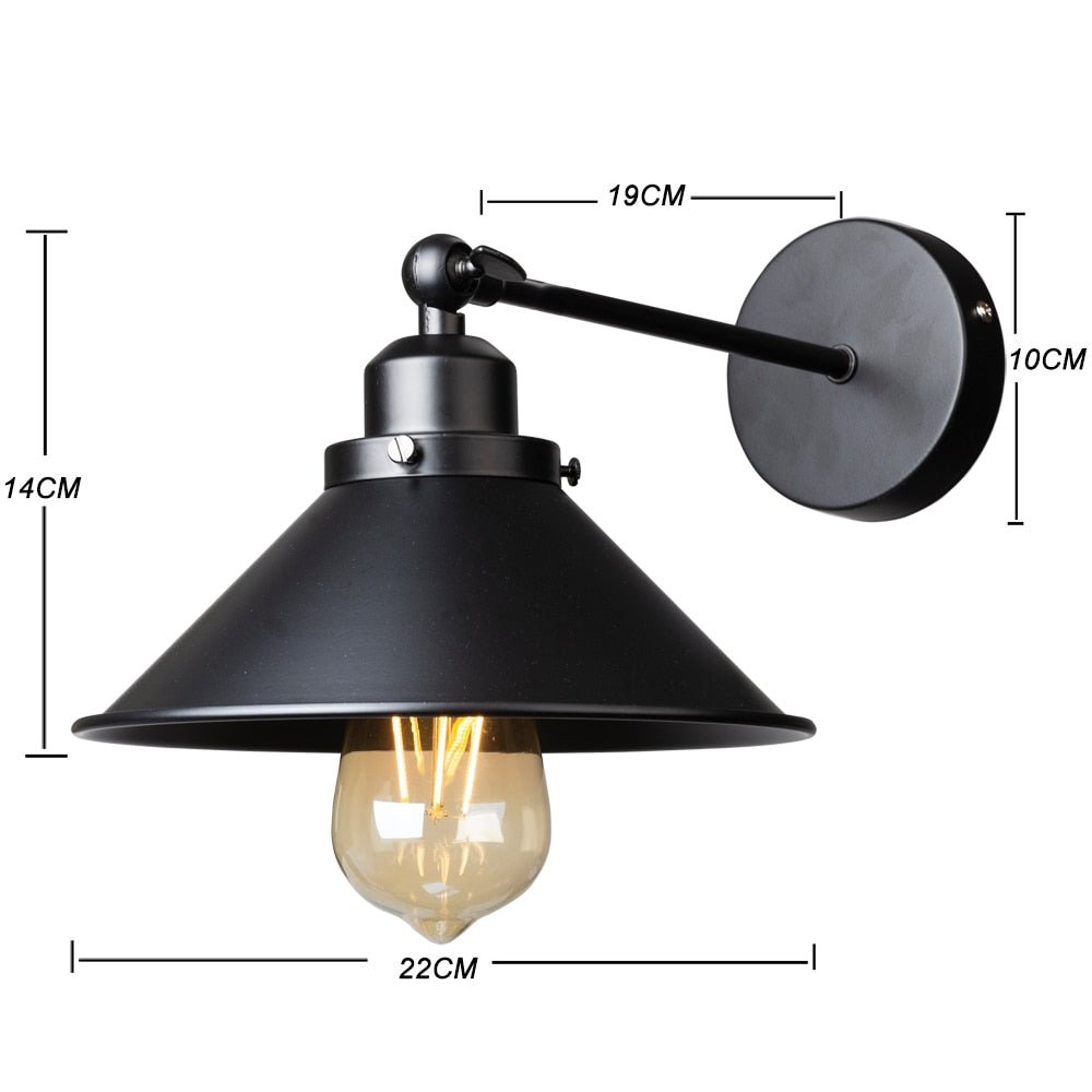 Adjustable Swing Arm Black Industrial Wall Lamp - Casatrail.com