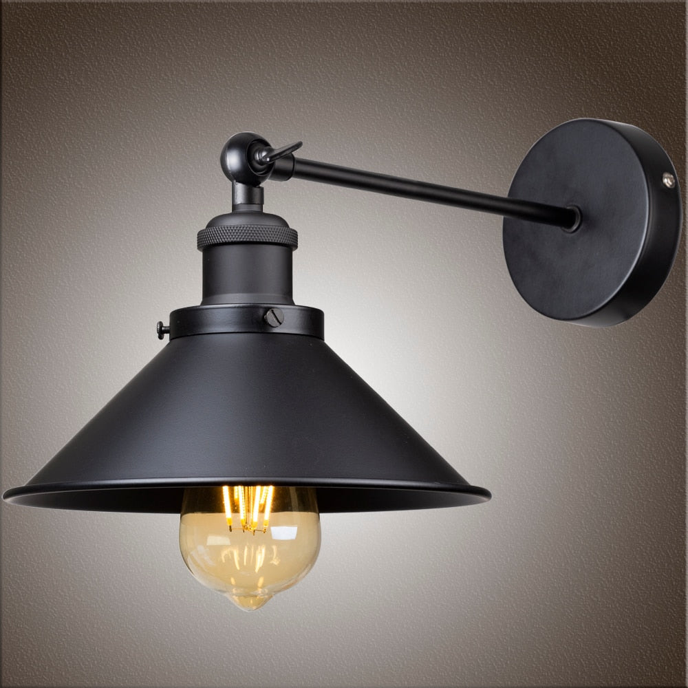 Adjustable Swing Arm Black Industrial Wall Lamp - Casatrail.com