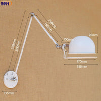 Thumbnail for Adjustable Swing Long Arm Wall Lamp Vintage Industrial Style - Casatrail.com