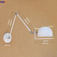 Thumbnail for Adjustable Swing Long Arm Wall Lamp Vintage Industrial Style - Casatrail.com