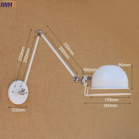 Thumbnail for Adjustable Swing Long Arm Wall Lamp Vintage Industrial Style - Casatrail.com