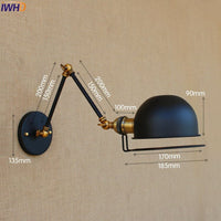 Thumbnail for Adjustable Swing Long Arm Wall Lamp Vintage Industrial Style - Casatrail.com