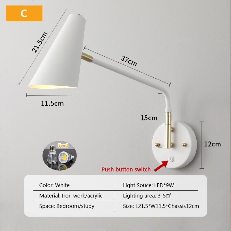 Adjustable Swing Wall Lamp for Home and Hotel Decor - Casatrail.com