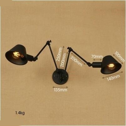 Adjustable Vintage Wall Light Fixtures With 2 Heads - Casatrail.com