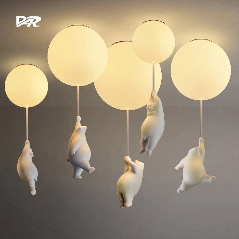 Adorable Cartoon Bear Pendant Lights for Children's Room - Casatrail.com