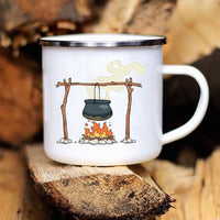 Thumbnail for Adventure Campfire Printed Camper Mugs Enamel Mug - Casatrail.com