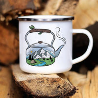 Thumbnail for Adventure Campfire Printed Camper Mugs Enamel Mug - Casatrail.com