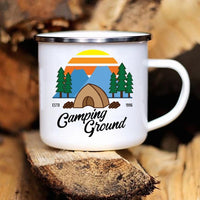 Thumbnail for Adventure Campfire Printed Camper Mugs Enamel Mug - Casatrail.com