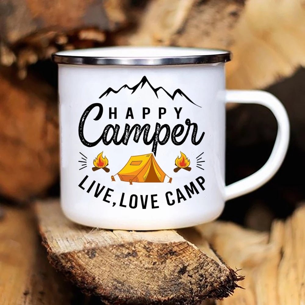 Adventure Campfire Printed Camper Mugs Enamel Mug - Casatrail.com