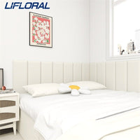 Thumbnail for Aesthetic Wood Wall Panels Bed Head with Soft Bag Headboard - Casatrail.com