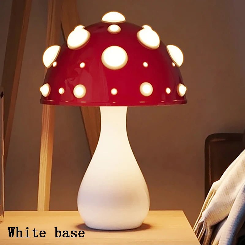 Amanita Mushroom Lamp with LED Tricolored Bulb - Casatrail.com