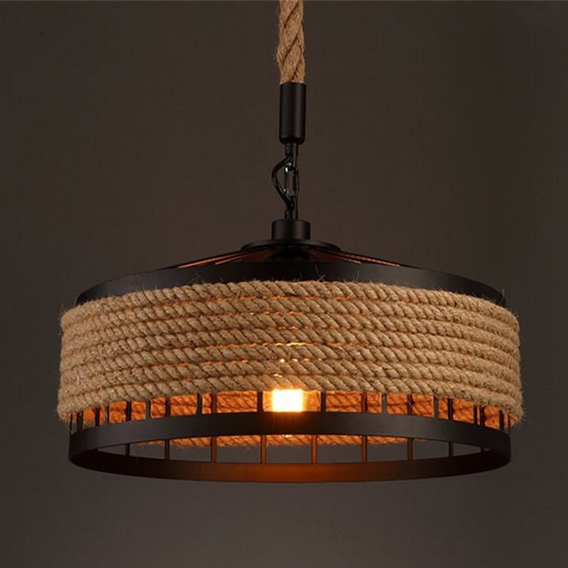 American Retro Iron Rattan Chandelier - Casatrail.com