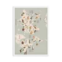 Thumbnail for Animal World Map Nursery Canvas Cute Cartoon Decor - Casatrail.com