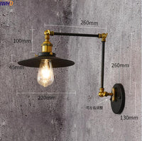 Thumbnail for Antique Vintage LED Wall Lamp With Adjustable Swing Long Arm - Casatrail.com