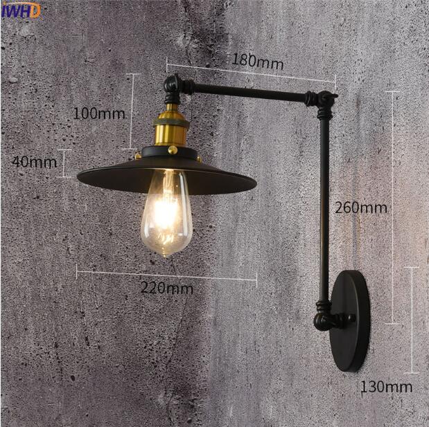 Antique Vintage LED Wall Lamp With Adjustable Swing Long Arm - Casatrail.com