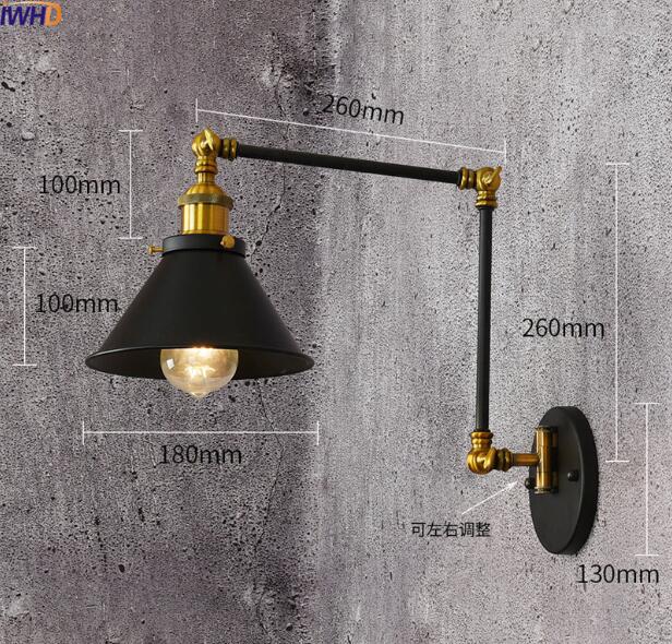 Antique Vintage LED Wall Lamp With Adjustable Swing Long Arm - Casatrail.com