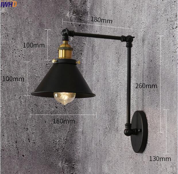 Antique Vintage LED Wall Lamp With Adjustable Swing Long Arm - Casatrail.com