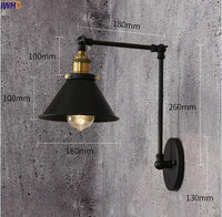 Thumbnail for Antique Vintage LED Wall Lamp With Adjustable Swing Long Arm - Casatrail.com