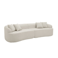 Thumbnail for Curved Modular Sectional Sofa in Lamb's Wool Fabric