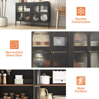 Thumbnail for Metal Sideboard Cabinet With 4 Glass Door