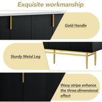Thumbnail for Modern And Elegant 4-door Sideboard Buffet Cabinet With Gold Metal Handle