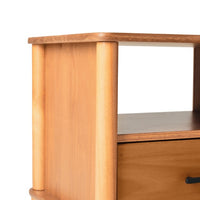 Thumbnail for Transitional Solid Wood Spindle Nightstand Caramel
