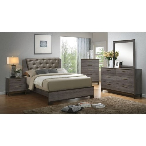 Contemporary 1pc Nightstand Two Tone Antique Gray Bedroom Furniture Nightstand