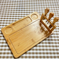 Thumbnail for Bamboo Cheese Board Set with Stainless Steel Knives - Casatrail.com