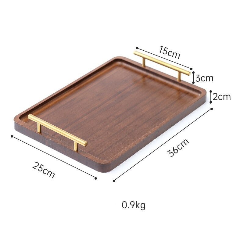 Bamboo Tray with Metal Handle - Casatrail.com
