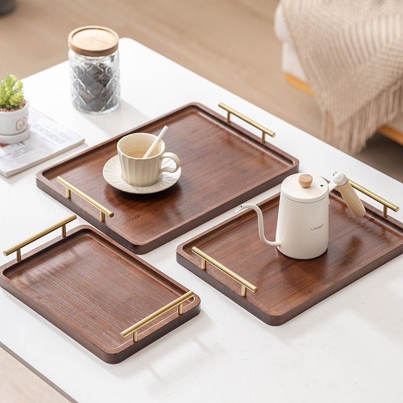 Bamboo Tray with Metal Handle - Casatrail.com