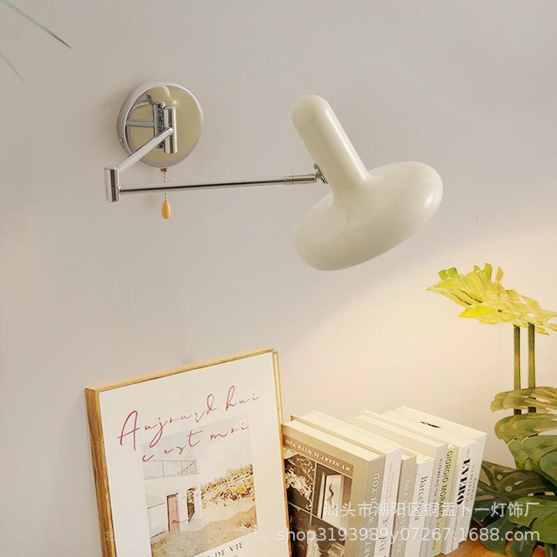 Bauhaus White Swing Arm Wall Lamp - LED Adjustable Light - Casatrail.com