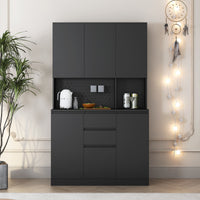 Thumbnail for Freestanding Kitchen Pantry Cabinet Cupboard With 6 Doors,3 Shelves And 2 Drawer