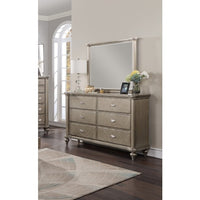 Thumbnail for Luxury Antique Silver Champagne Finish Dresser W Mirror