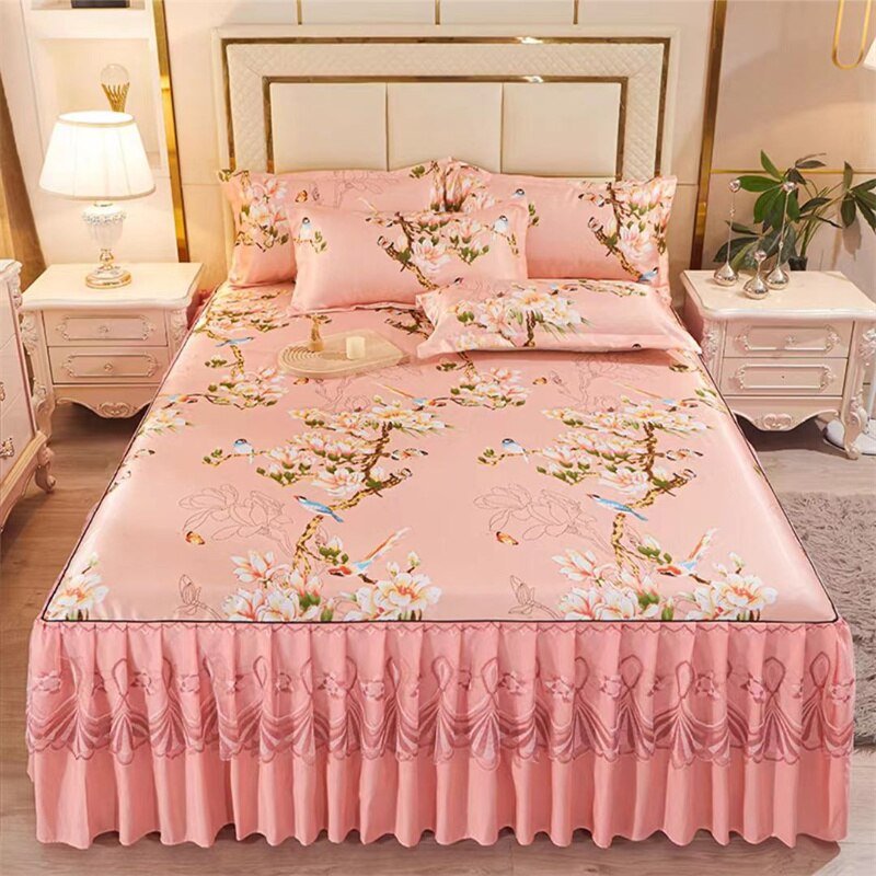 Bed Skirt Style Bedspread Lace Set - Casatrail.com